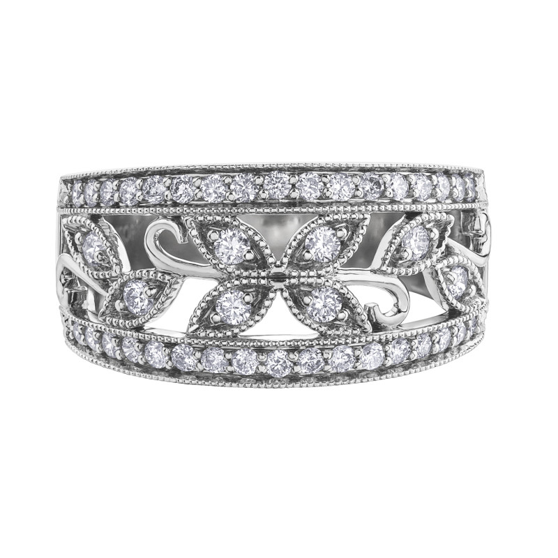 Floral Filigree Diamond Ring 0.50ct TDW